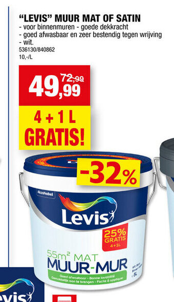 Hubo "LEVIS" MUUR MAT OF SATIN aanbieding