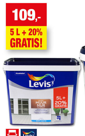 Hubo "LEVIS" GEVEL SATIN - WIT aanbieding