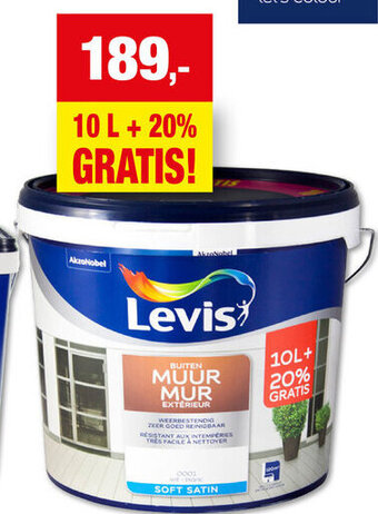 Hubo "LEVIS" GEVEL SATIN - WIT aanbieding