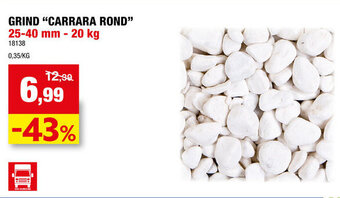 Hubo GRIND "CARRARA ROND" 25-40 mm - 20 kg aanbieding