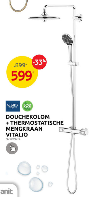 Brico DOUCHEKOLOM + THERMOSTATISCHE MENGKRAAN VITALIO aanbieding