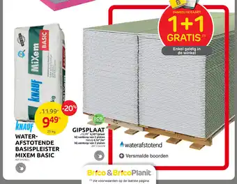 Brico KNAUF WATER-AFSTOTENDE BASISPLEISTER MIXEM BASIC 25 kg aanbieding