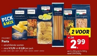 Lidl Pasta aanbieding