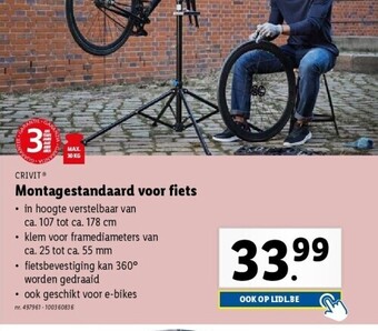 Lidl Montagestandaard voor fiets aanbieding