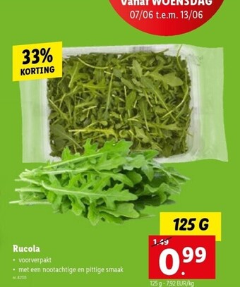 Lidl Rucola aanbieding