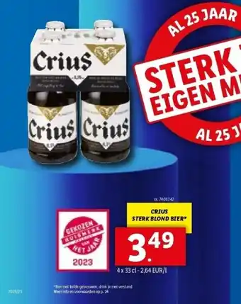 Lidl Crius sterk blond bier* aanbieding