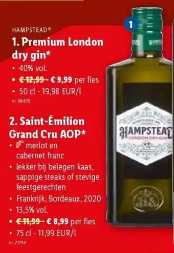 Lidl Premium london dry gin aanbieding