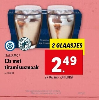 Lidl Ijs met tiramisusmaak aanbieding