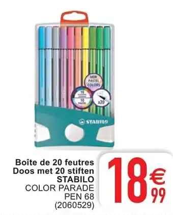 Cora Stabilo Boîte de 20 feutres Doos met 20 stiften aanbieding