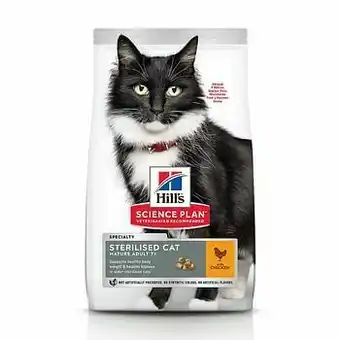Zooplus 2x10kg Mature Adult 7+ Sterilised Cat Kip Hill’s Science Plan Kattenvoer aanbieding