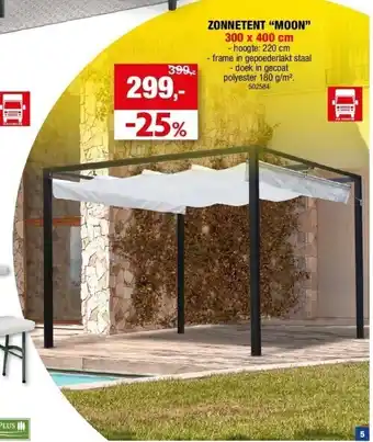 Hubo Zonnetent “moon” 300 x 400 cm aanbieding