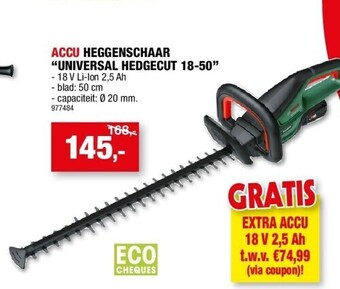 Hubo Accu heggenschaar “universal hedgecut 18-50” aanbieding