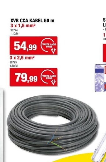 Hubo Xvb cca kabel 50 m 3 x 1,5 mm2 aanbieding