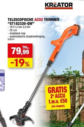 Hubo Telescopische accu trimmer “st182320-qw” aanbieding