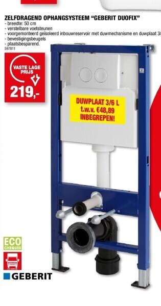 Hubo Zelfdragend ophangsysteem “geberit duofix” aanbieding