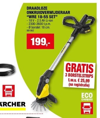 Hubo Draadloze onkruidverwijderaar “wre 18-55 set” aanbieding