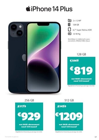 Base Iphone 14 plus aanbieding