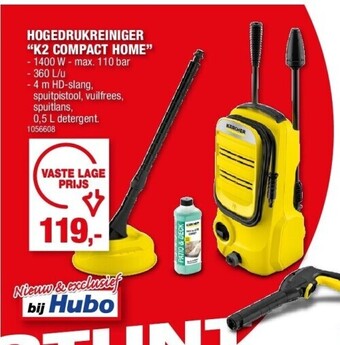 Hubo Hogedrukreiniger “k2 compact home” aanbieding