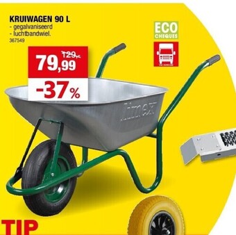 Hubo Kruiwagen 90 l aanbieding