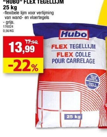 Hubo “hubo” flex tegellijm 25 kg aanbieding