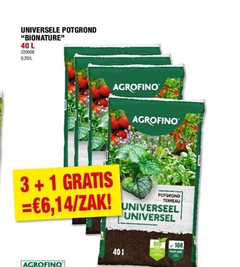 Hubo Universele potgrond “bionature” 40 l aanbieding
