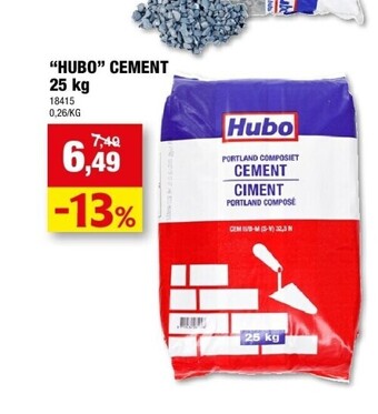 Hubo “hubo” cement 25 kg aanbieding