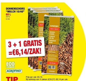 Hubo Dennenschors “mulch 10/40” 60 l aanbieding