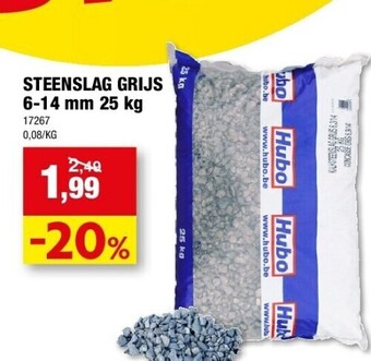 Hubo Steenslag grijs 6-14 mm 25 kg aanbieding