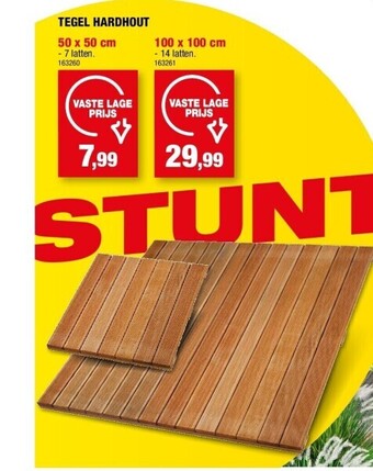 Hubo Tegel hardhout 50 x 50 cm aanbieding