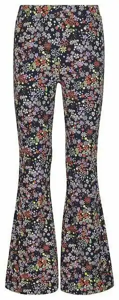 HEMA HEMA Kinderlegging Flared Bloemen Donkerblauw (donkerblauw) aanbieding