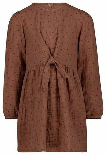 HEMA HEMA Kinderjurk Stippen Bruin (bruin) aanbieding