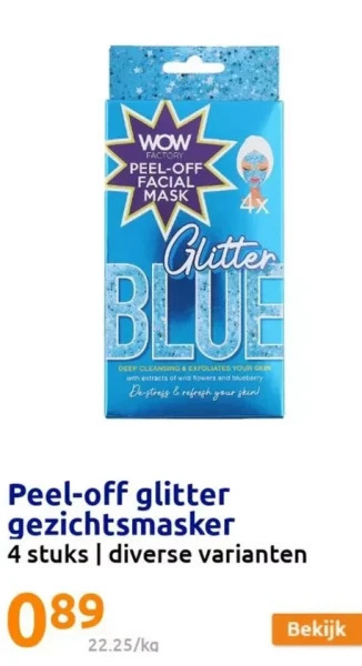 Action Peel-off glitter gezichtsmasker aanbieding