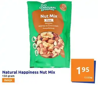 Action Natural happiness nut mix 150 gram aanbieding