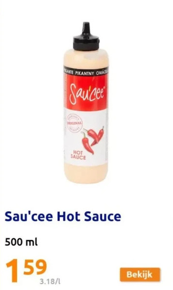 Action Sau'cee hot sauce aanbieding