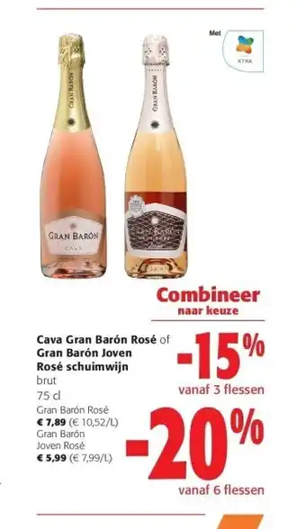 Colruyt Cava gran barón rosé of gran barón joven rosé schuimwijn brut 75 cl aanbieding