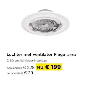 Luchter met ventilator flag hardstad