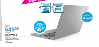 AUVA Lenovo Ideapad 3 Intel Core i5-1135G7 82H800V3MB aanbieding