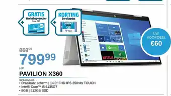 HP Pavilion X360 Intel Core i5-1135G7 36F94EA#UUG