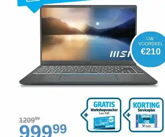 MSI Prestige 14 EVO Gratis Workshopvoucher