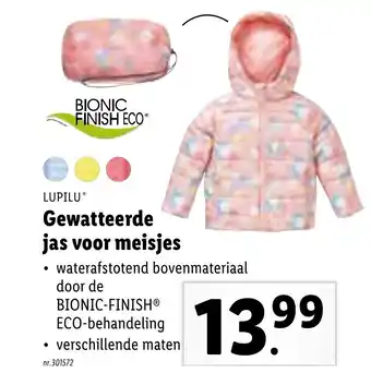 Lidl Lupilu Gewatteerde jas voor meisjes aanbieding