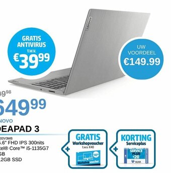 Lenovo Ideapad 3 82H800V3MB Gratis Workshopvoucher