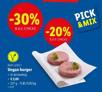 Lidl Next Level Vegan burger aanbieding