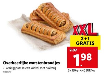 Lidl Overheerlijke worstenbroodjes aanbieding