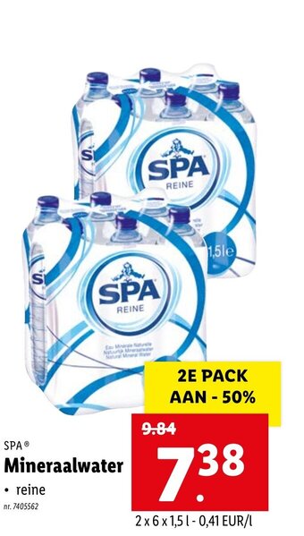 Lidl Spa Mineraalwater aanbieding