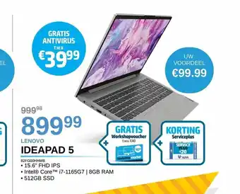 AUVA Lenovo Ideapad 5 82FG00HHMB Intel Core i7-1165G7 aanbieding
