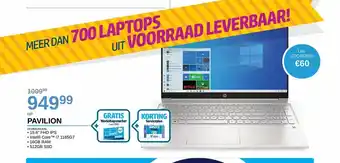 AUVA HP Pavilion 2X1B0EA#UUG Intel Core i7 1165G7 aanbieding