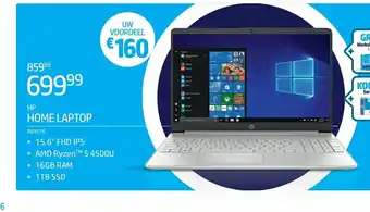 AUVA HP Home Laptop 869278 AMD Ryzen 5 4500U aanbieding