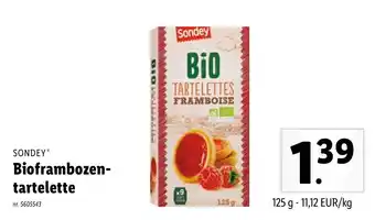Lidl Sondey Bioframbozentartelette aanbieding