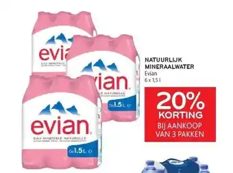 Alvo Natuurlijk mineraalwater evian 6 x 1,5 l aanbieding
