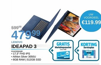 AUVA Lenovo Ideapad 3 81W2008AMB aanbieding
